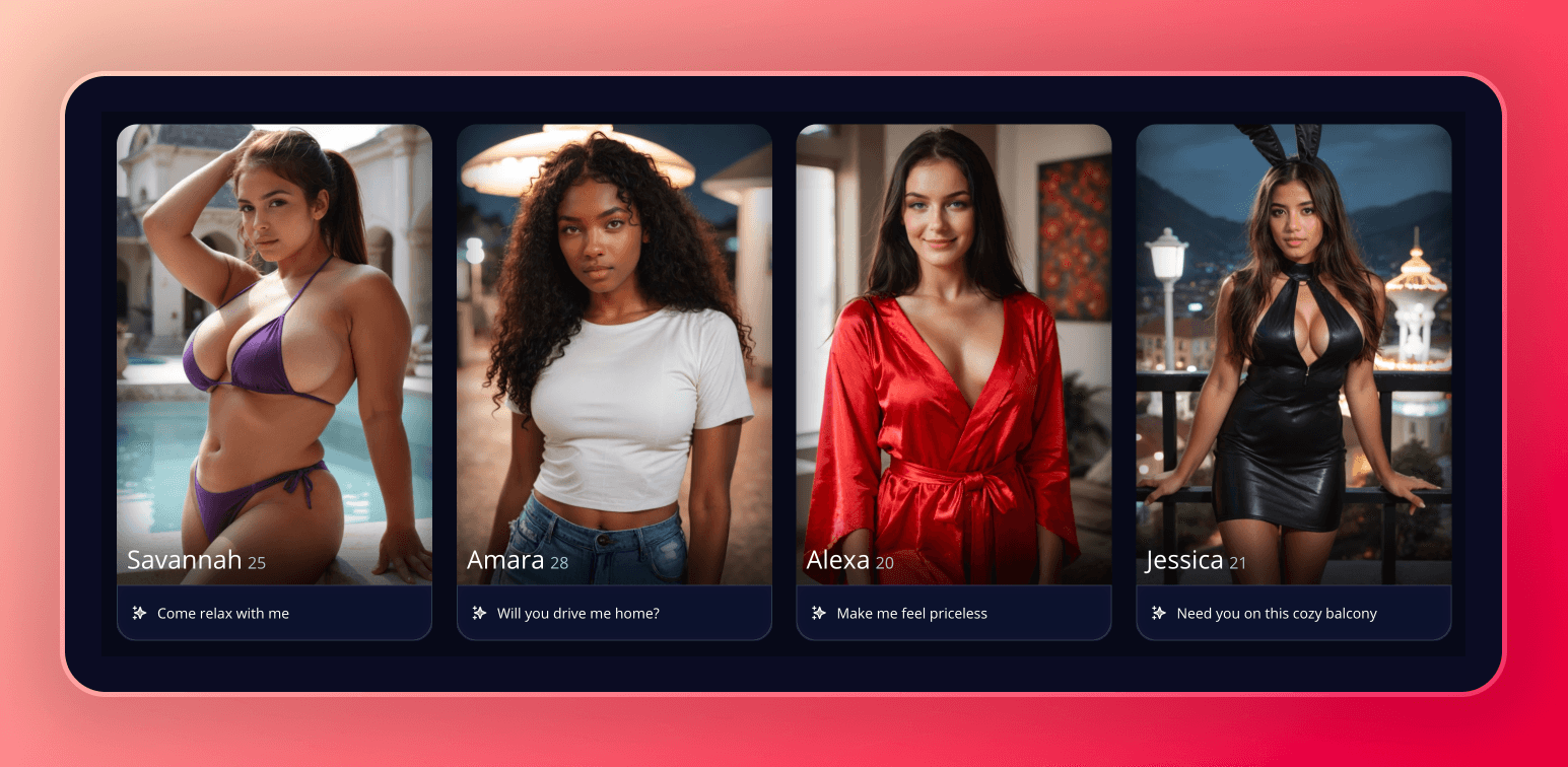 A screenshot of the available girls in HeraHaven