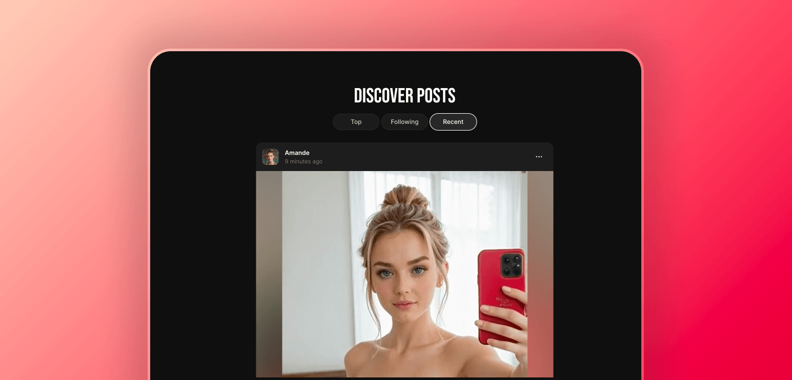 Screenshot of a Lovescape feed