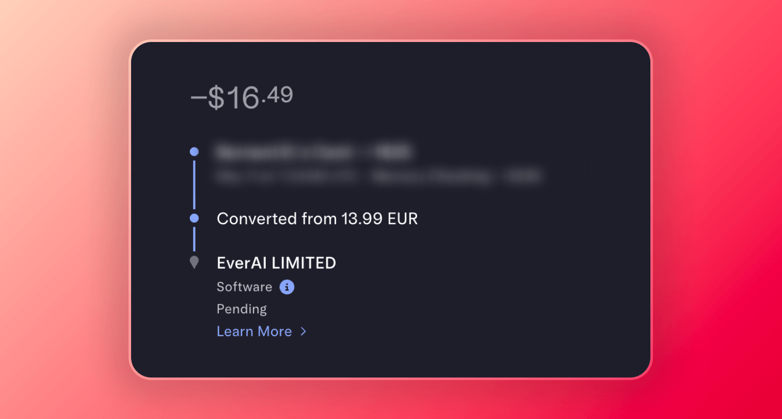 Screenshot of my bank statement after buying a Candy AI subscription.