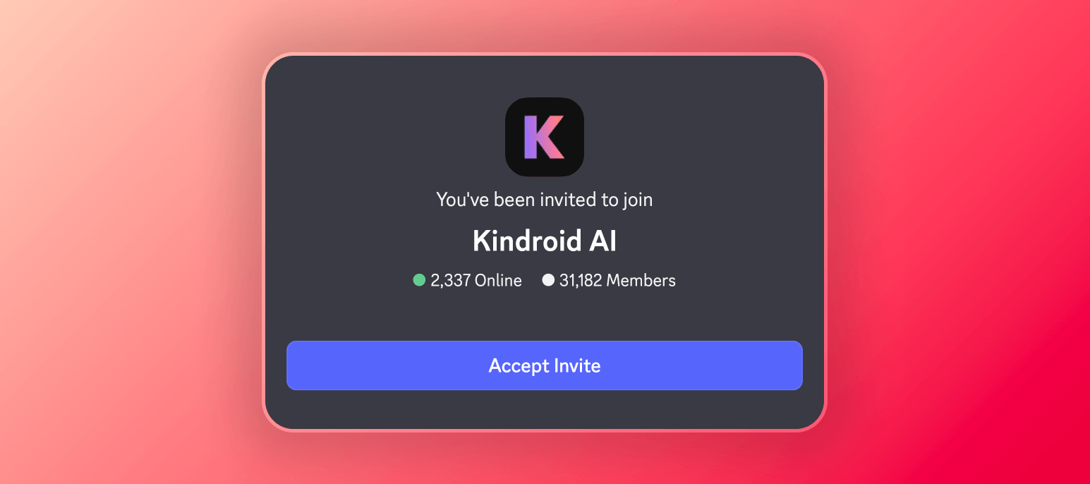 Screenshot of the kindroid community on Discord