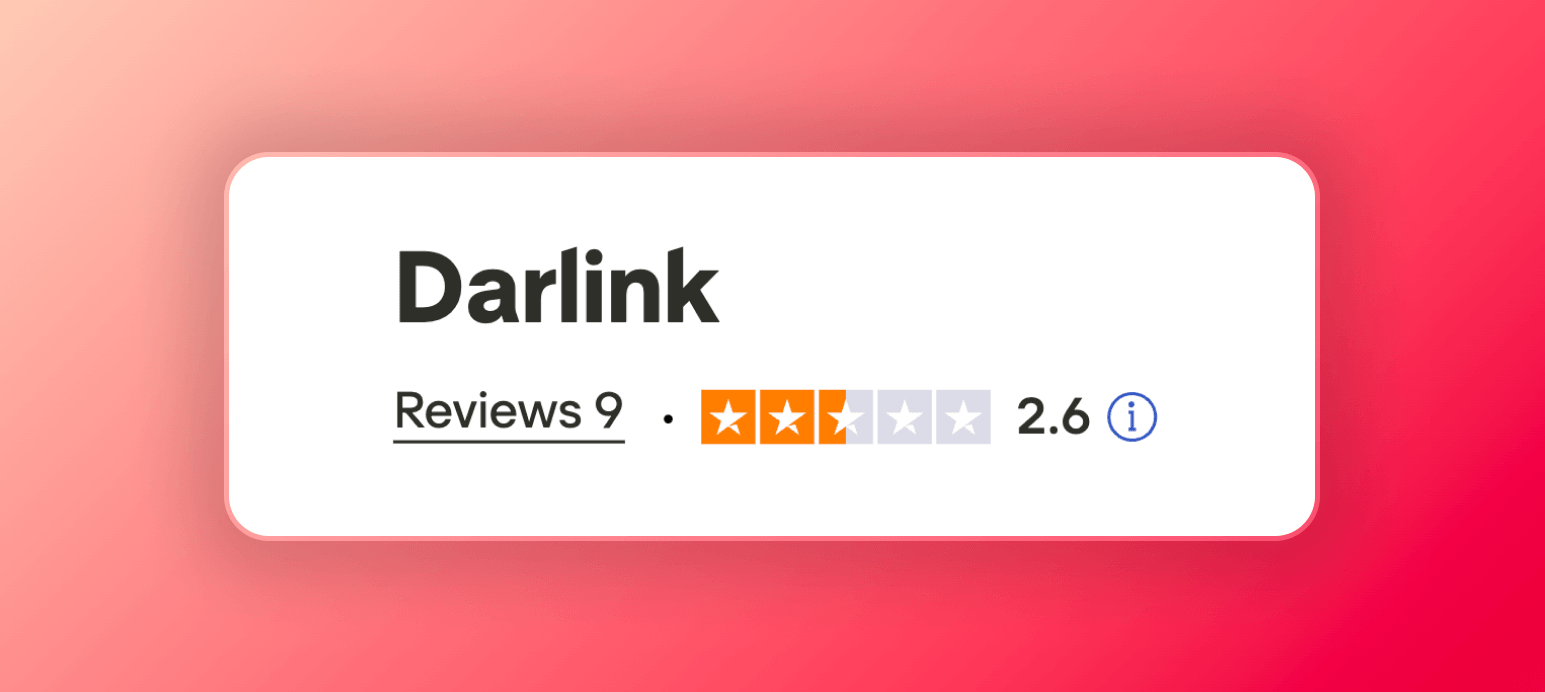 Screenshot of the rating that Darlink has on Trustpilot