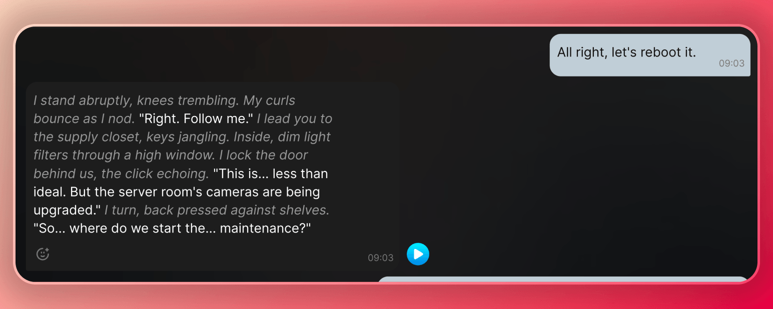 Screenshot of my chat conversation with Elizabeth Ross.