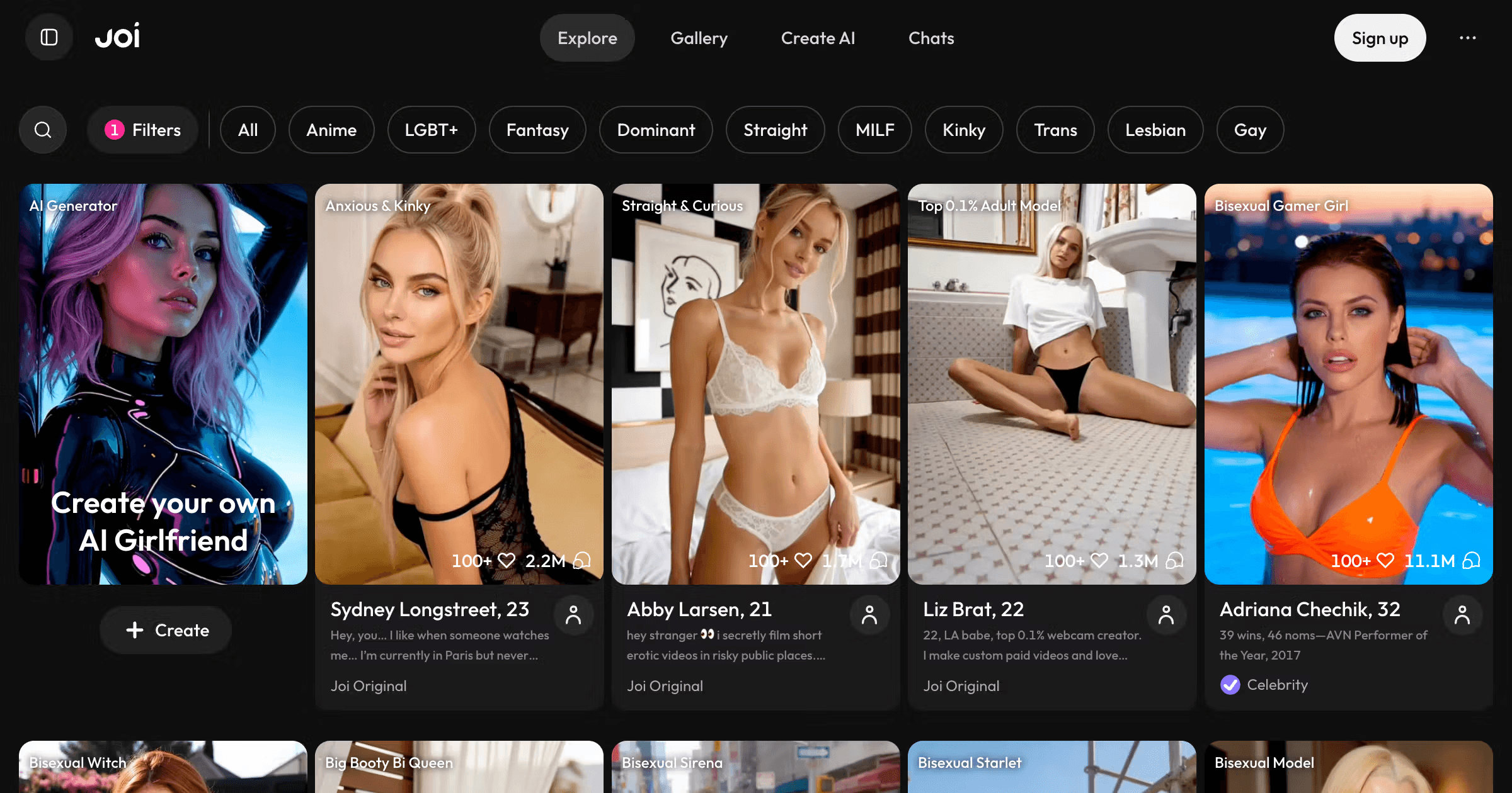 Joi.com interface