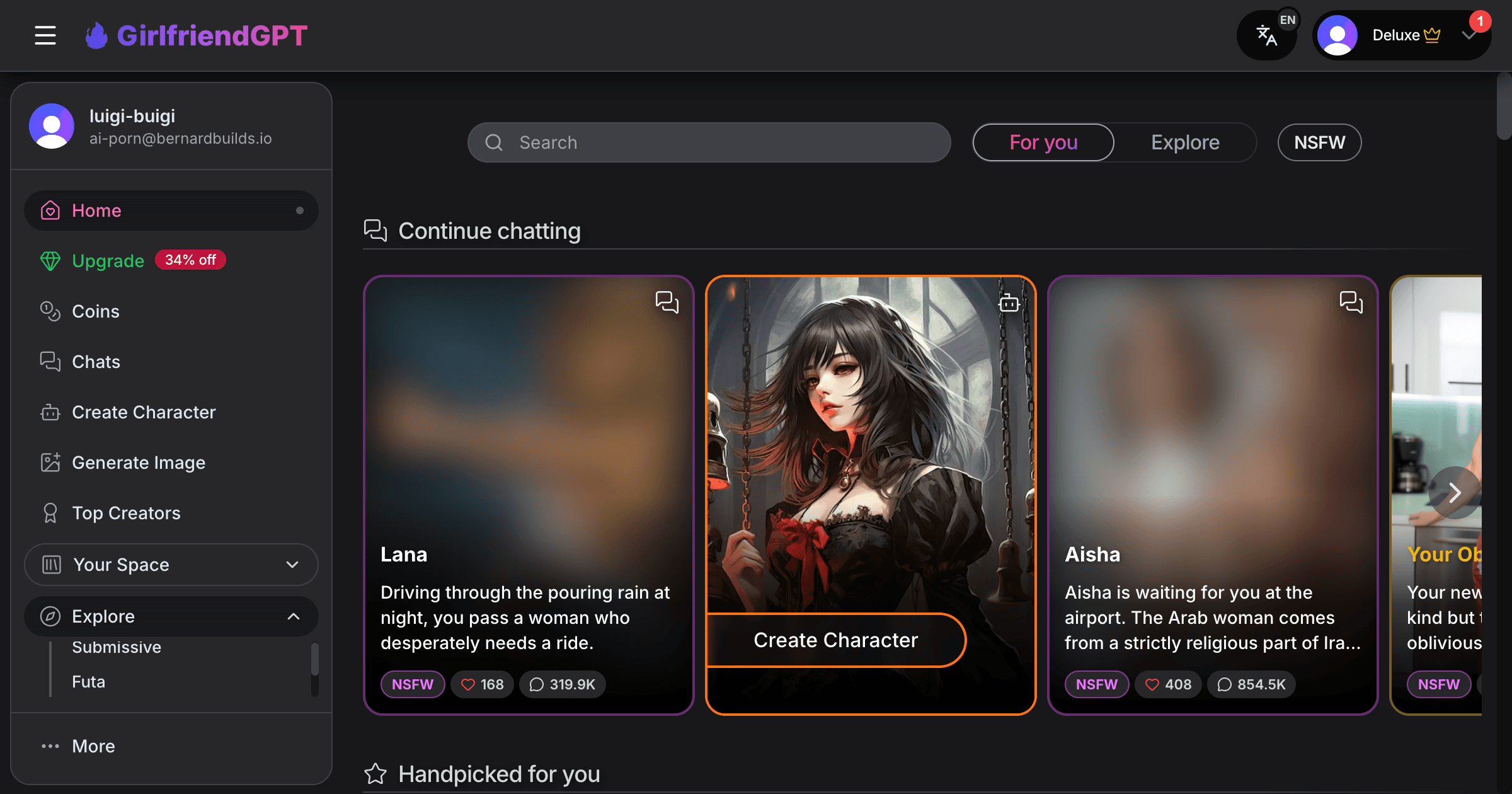 GirlfriendGPT screenshot
