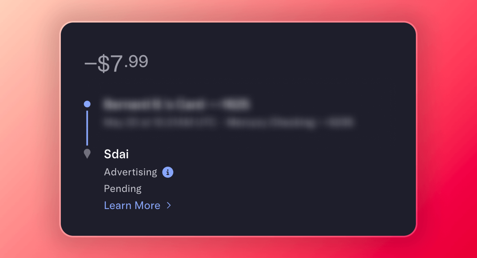 Screenshot of my credit card charge after I bought Secret Desires AI Premium subscription.