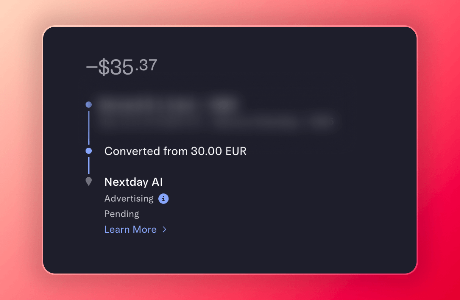 Screenshot of my credit card statement after I bought a girlfriend GPT subscription.