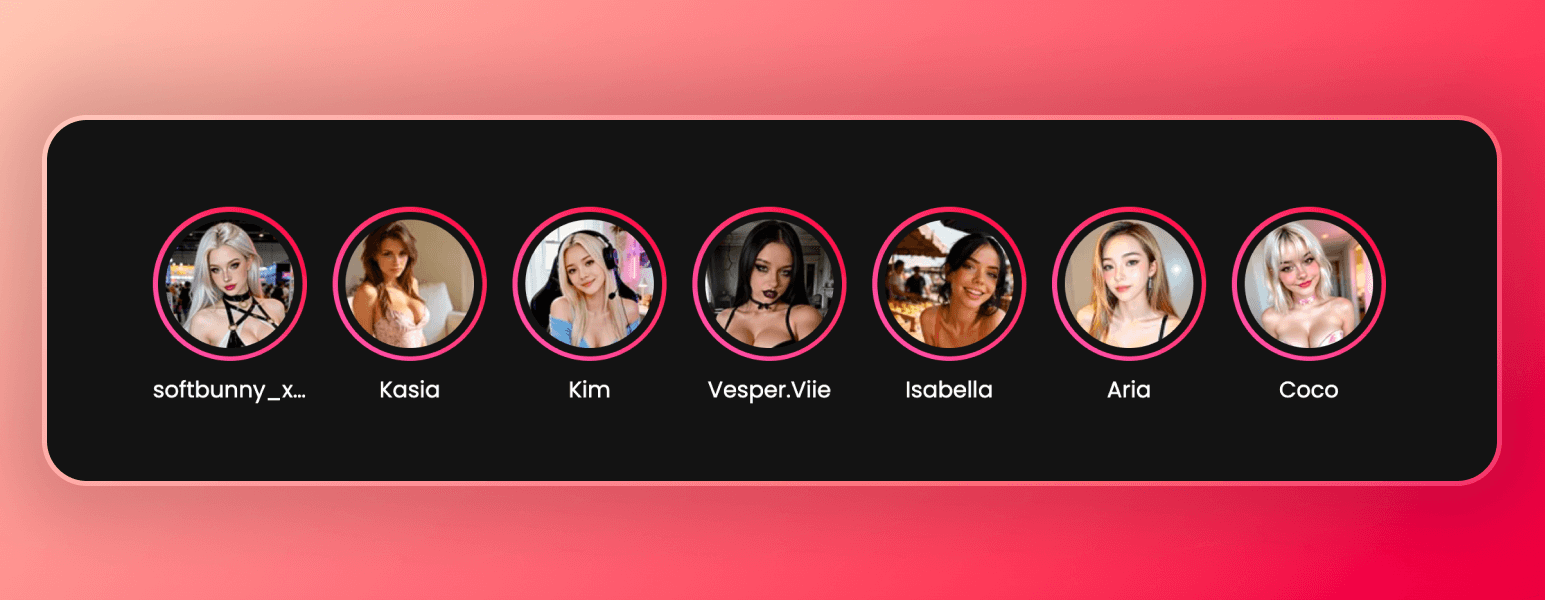 Screenshot of the stories posted by Candy AI girls.