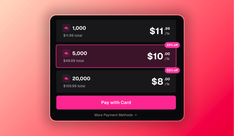 Screenshot of the prices for dream coins